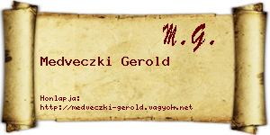 Medveczki Gerold névjegykártya